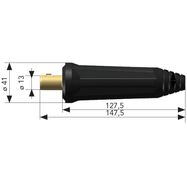 DINSE Kabelkupplung Kabelstecker Plus mit Doppelklemmung DIX SKK 95